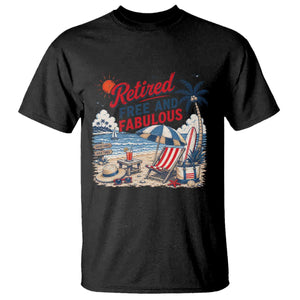 Retirement Gifts For Her T Shirt Retro Retired Free And Fabulous Beach Summer Vacation Vintage