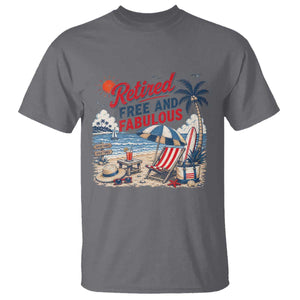 Retirement Gifts For Her T Shirt Retro Retired Free And Fabulous Beach Summer Vacation Vintage