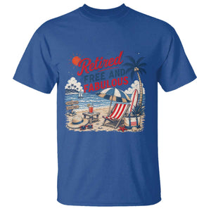 Retirement Gifts For Her T Shirt Retro Retired Free And Fabulous Beach Summer Vacation Vintage