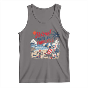 Retirement Gifts For Her Tank Top Retro Retired Free And Fabulous Beach Summer Vacation Vintage