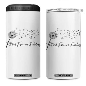 Happy Retirement Gifts For Woman 4 in 1 Can Cooler Tumbler Retired Free And Fabulous Dandelion