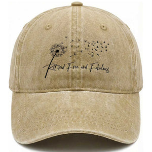 Happy Retirement Gifts For Woman Washed Cotton Baseball Cap Retired Free And Fabulous Dandelion