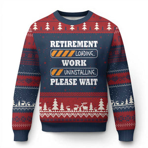 Retirement Loading Ugly Christmas Sweater Work Uninstalling Soon To Be Retired Retiring