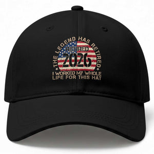The Legend Has Retired 2026 Baseball Cap American Flag Coworker Retirement Gifts I Worked My Whole Life For This