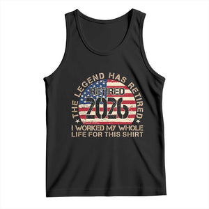 The Legend Has Retired 2026 Tank Top American Flag Coworker Retirement Gifts I Worked My Whole Life For This