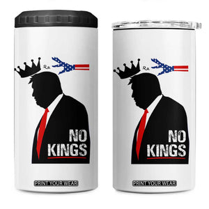 No Kings 4 in 1 Can Cooler Tumbler Funny Resist Meme TS10 One Size: 16 oz White Print Your Wear