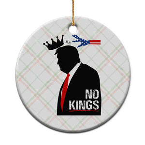 No Kings Ceramic Ornament Funny Resist Meme TS10 1pc Christmas Plaid Print Your Wear