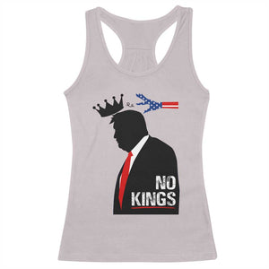 No Kings Racerback Tank Top Funny Resist Meme TS10 Ice Gray Print Your Wear