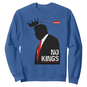 No Kings Sweatshirt Funny Resist Meme TS10 Royal Blue Print Your Wear