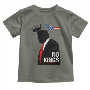 No Kings Toddler T Shirt Funny Resist Meme TS10 Military Green Print Your Wear