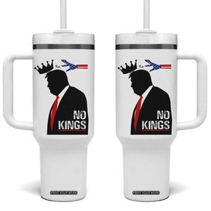 No Kings Tumbler With Handle Funny Resist Meme TS10 One Size: 40 oz White Print Your Wear