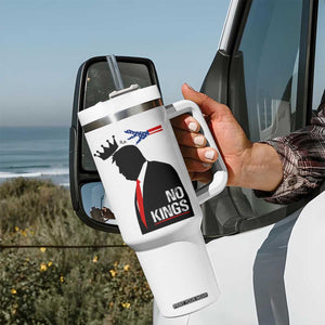 No Kings Tumbler With Handle Funny Resist Meme TS10 Print Your Wear