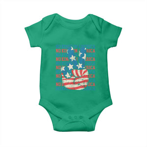 No Kings In America Baby Onesie USA Flag Peace Sign Hand 4th of July Patriotic TS10 Irish Green Print Your Wear