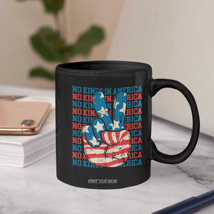 No Kings In America Coffee Mug USA Flag Peace Sign Hand 4th of July Patriotic TS10 Print Your Wear
