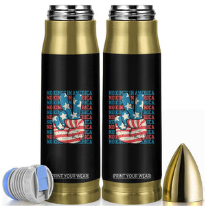 No Kings In America Bullet Tumbler USA Flag Peace Sign Hand 4th of July Patriotic TS10 Black Print Your Wear