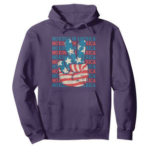 No Kings In America Hoodie USA Flag Peace Sign Hand 4th of July Patriotic TS10 Purple Print Your Wear