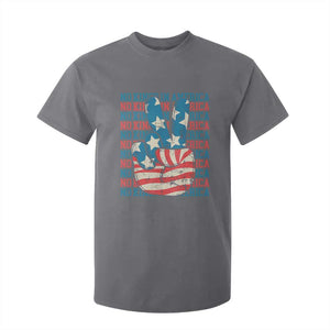 No Kings In America T Shirt For Kid USA Flag Peace Sign Hand 4th of July Patriotic TS10 Charcoal Print Your Wear