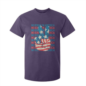 No Kings In America T Shirt For Kid USA Flag Peace Sign Hand 4th of July Patriotic TS10 Purple Print Your Wear