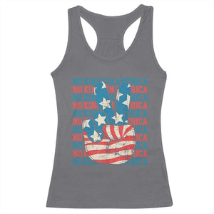 No Kings In America Racerback Tank Top USA Flag Peace Sign Hand 4th of July Patriotic TS10 Charcoal Print Your Wear