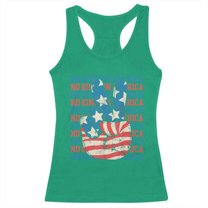 No Kings In America Racerback Tank Top USA Flag Peace Sign Hand 4th of July Patriotic TS10 Irish Green Print Your Wear