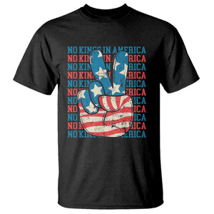 No Kings In America T Shirt USA Flag Peace Sign Hand 4th of July Patriotic TS10 Black Print Your Wear