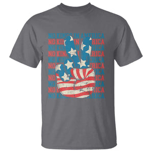 No Kings In America T Shirt USA Flag Peace Sign Hand 4th of July Patriotic TS10 Charcoal Print Your Wear