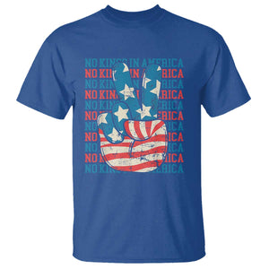 No Kings In America T Shirt USA Flag Peace Sign Hand 4th of July Patriotic TS10 Royal Blue Print Your Wear