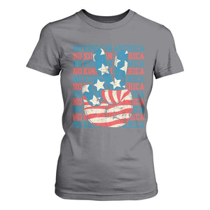 No Kings In America T Shirt For Women USA Flag Peace Sign Hand 4th of July Patriotic TS10 Charcoal Print Your Wear