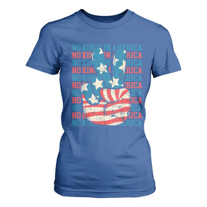 No Kings In America T Shirt For Women USA Flag Peace Sign Hand 4th of July Patriotic TS10 Royal Blue Print Your Wear