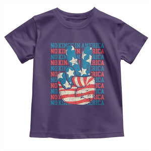 No Kings In America Toddler T Shirt USA Flag Peace Sign Hand 4th of July Patriotic TS10 Purple Print Your Wear