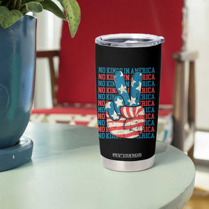 No Kings In America Tumbler Cup USA Flag Peace Sign Hand 4th of July Patriotic TS10 Print Your Wear