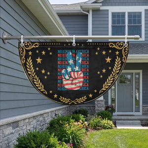 No Kings In America Patriotic Fan Flag USA Flag Peace Sign Hand 4th of July