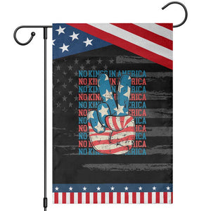 No Kings In America Garden Flag USA Flag Peace Sign Hand 4th of July Patriotic TS10 Distressed Black Blue Print Your Wear