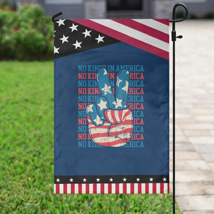 No Kings In America Garden Flag USA Flag Peace Sign Hand 4th of July Patriotic TS10 Classic Blue Black Print Your Wear