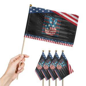 No Kings In America Patriotic Handheld Flag USA Flag Peace Sign Hand 4th of July TS10 Print Your Wear