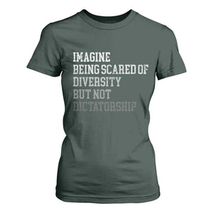 Imagine Being Scared Of Diversity But Not Dictatorship T Shirt For Women Retro Vintage TS10 Dark Forest Green Print Your Wear