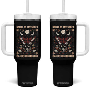 Subtle Feminist Tumbler With Handle Women's Rights Dont Let The Bastards Grind You Down TS10 One Size: 40 oz Black Print Your Wear