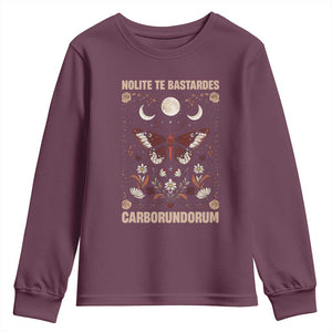 Subtle Feminist Youth Sweatshirt Women's Rights Dont Let The Bastards Grind You Down TS10 Maroon Print Your Wear