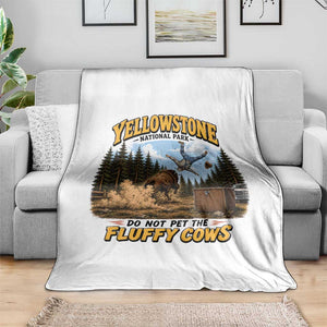 Yellowstone National Park Do Not Pet The Fluffy Cows Bison Throw Blanket