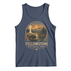 Vintage Yellowstone National Park Vintage Bison Geyser Tank Top Wyoming Montana Idaho Hiking Camping