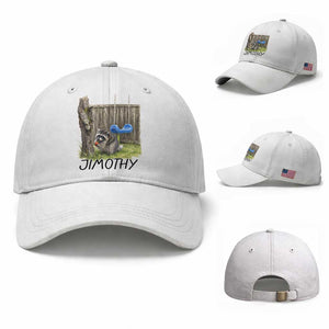 Jimothy Raccoon Baseball Cap Cute Seattle Trash Panda Viral Meme TS10 Baseball Cap Universal Fit White Print Your Wear