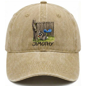 Jimothy Raccoon Washed Cotton Baseball Cap Cute Seattle Trash Panda Viral Meme TS10 Print Your Wear