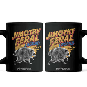 Vintage Jimothy Raccoon Coffee Mug Feral Legend Seattle WA Trash Panda Meme