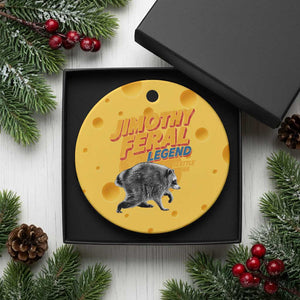 Vintage Jimothy Raccoon Ceramic Ornament Feral Legend Seattle WA Trash Panda Meme