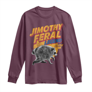 Vintage Jimothy Raccoon Long Sleeve Shirt Feral Legend Seattle WA Trash Panda Meme