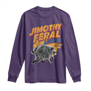 Vintage Jimothy Raccoon Long Sleeve Shirt Feral Legend Seattle WA Trash Panda Meme