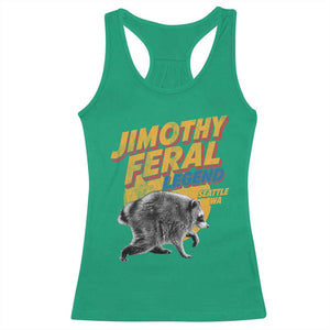 Vintage Jimothy Raccoon Racerback Tank Top Feral Legend Seattle WA Trash Panda Meme