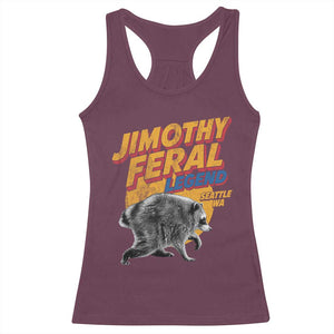 Vintage Jimothy Raccoon Racerback Tank Top Feral Legend Seattle WA Trash Panda Meme