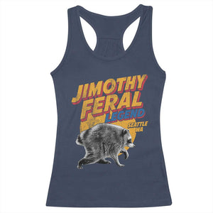 Vintage Jimothy Raccoon Racerback Tank Top Feral Legend Seattle WA Trash Panda Meme