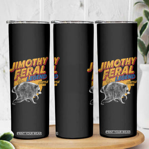 Vintage Jimothy Raccoon Skinny Tumbler Feral Legend Seattle WA Trash Panda Meme